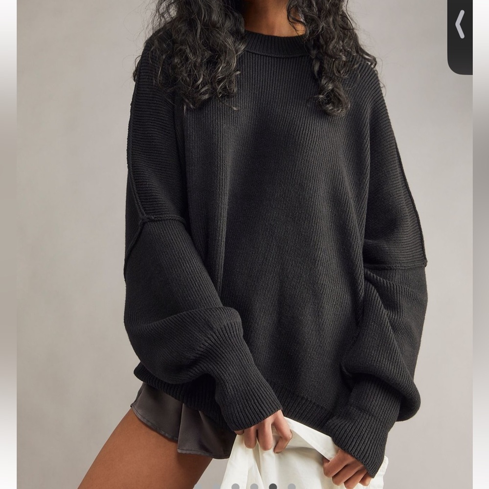 Free People Easy Street Black Sweater